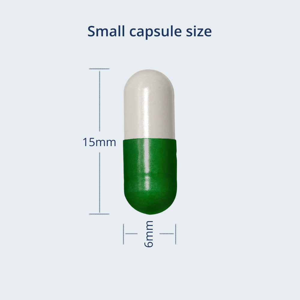 A small capsule size of 15mm x 6mm